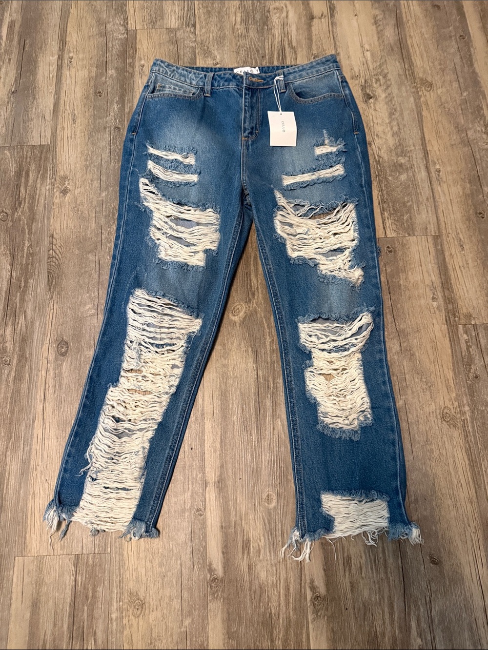 High-Rise Distressed Women’s Jeans - Blue